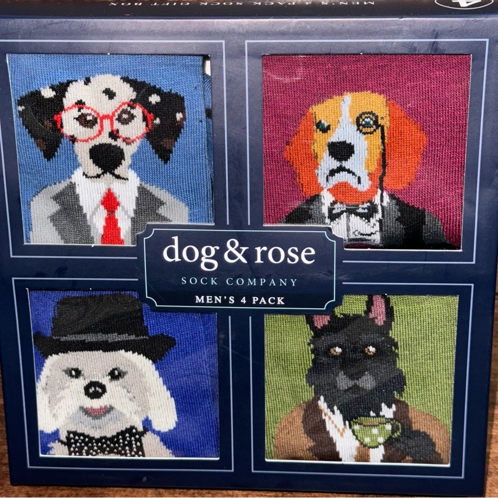 Dog & Rose Sock Company Grey Dog. Set of 4 Socks - Picture 2 of 5